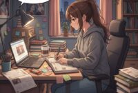 Ilustrasi Mahasiswa sedang Belajar, (Foto: AI).