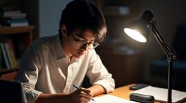 Potret mahasiswa yang sedang belajar, (Foto: AI)