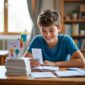 Ilustrasi anak belajar dengan flashcard, (Foto: AI)
