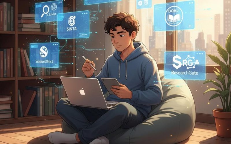 Ilustrasi seseorang yang sedang  menggunakan WEB, (Foto: AI.)