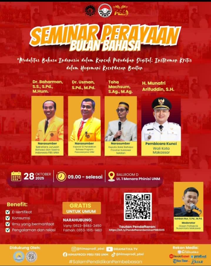 Potret Flyer Seminar Perayaan Bulan Bahasa, (Foto: Ist.)