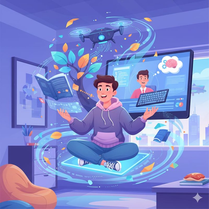 Gambar ilustrasi, seseorang yang sedang beradaptasi dengan teknologi, (Foto : Int)