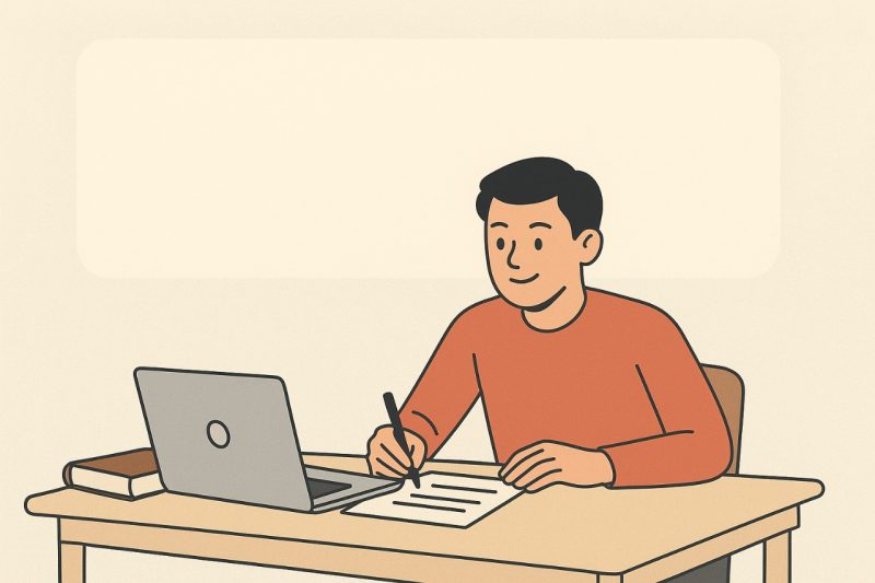 Ilustrasi Seorang Mahasiswa Mempersiapkan Dokumen Magang, (Foto: AI)