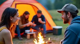 Ilustrasi seseorang yang sedang camping, (Foto: Ai.)