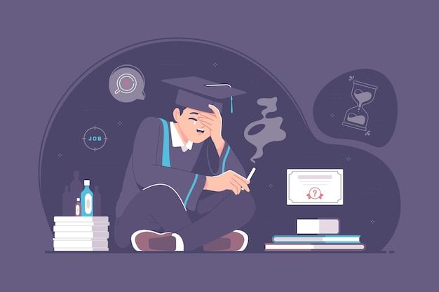 Ilustrasi mahasiswa Stres, (Foto: Int.)