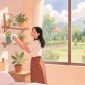 Ilustrasi seseorang yang membereskan kamar saat hujan, (Foto: AI.)