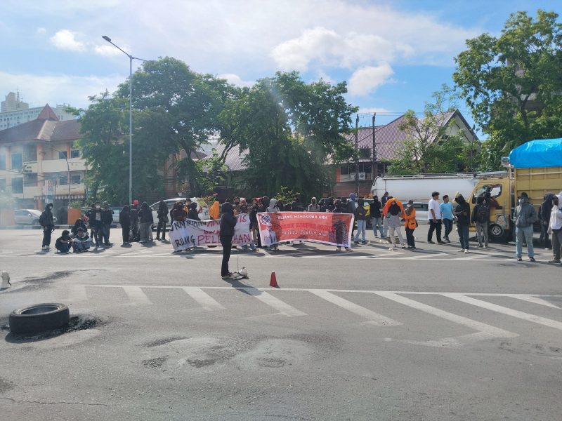 Potret Suasana Aksi Aliansi Mahasiswa UNM, Foto: Muhammad Fauzan Akbar