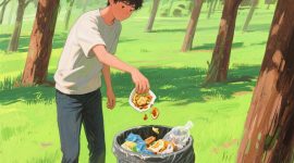 Ilustrasi Seseorang yang Membuang Makanan, (Foto: AI.)
