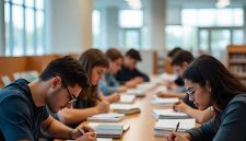 Ilustrasi mahasiswa mempersiapkan diri untuk ujian akhir, (Foto: AI.)