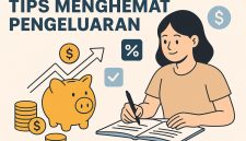 Ilustrasi seorang mahasiswa sedang mencatat rencana keuangan,(Foto: Ai.)