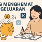Ilustrasi seorang mahasiswa sedang mencatat rencana keuangan,(Foto: Ai.)
