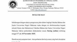 Surat pengumuman pelaksanaan kuliah daring untuk mahasiswa FBS, (Foto: Int.)
