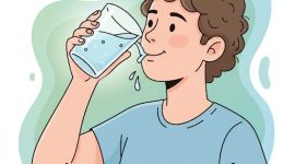 Ilustrasi seseorang minum air putih, (Foto: Ai.)
