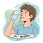 Ilustrasi seseorang minum air putih, (Foto: Ai.)