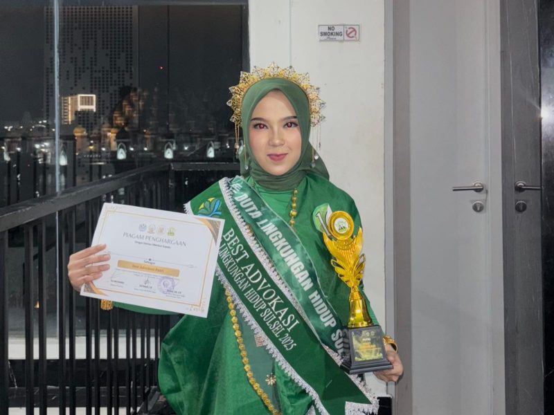 Potret Ummi Kaltsum sebagai Best Advokasi Putri Duta Lingkungan Hidup Sulawesi Selatan 2025, (Foto: Ist.)