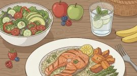 Ilustrasi makanan sehat, (Foto: Ai.)
