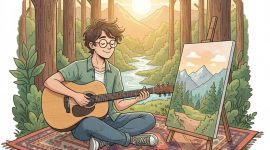 Gambar ilustrasi mahasiswa sedang lakukan hobi sebagai upaya  pulihkan kesehatan mental, (Foto: Ai)