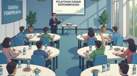 Ilustrasi Mahasiswa Mengikuti Latihan Dasar Kepemimpinan (Foto: AI)