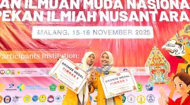 Potret kedua mahasiswi FMIPA yang berhasil raih medali perlombaan di Malang, (Foto: Ist.)
