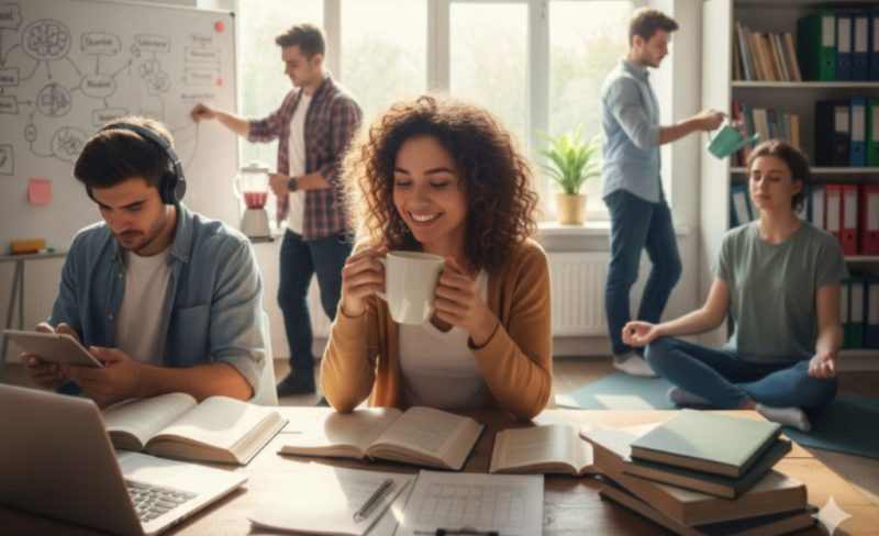 Ilustrasi Mahasiswa dengan Rutinitas Produktif (Foto: Int)