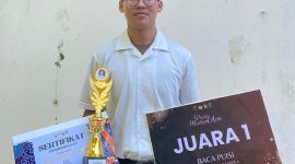 Potret Ridho pemenang lomba baca puisi pada ajang Pentas Budaya Arab 2025, (Foto : ist.)