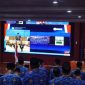 Potret Sekjen Dikti-Saintek saat memberikan sambutan secara daring pada kegiatan pelantikan, (Foto: Nur Mardatillah)