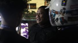 Potret Kepala Unit Pelaksana Teknis (UPT) Keamanan saat di mintai keterangan (Foto: Hafid Budiawan)