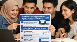 Potret mahasiswa belajar panduan menggunakan aplikasi word (Foto:Ist)