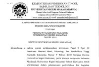 Surat Keputusan Rektor UNM mengenai penetapan kalender akademik tahun 2026, (Foto: Ist)