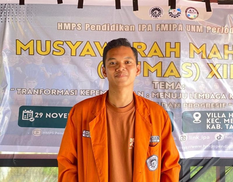 Potret Dhiaul Haq  sebagai Formatur Ketua Umum HMJ Pendidikan IPA (Foot: Ist)