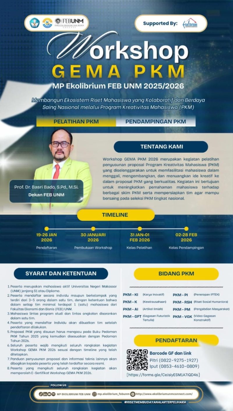 Poster Workshop GEMA PKM 2026, (Foto: Ist.)