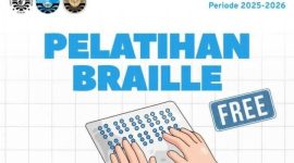 Pamflet Kegiatan Pelatihan Braille HMJ PKH FIP UNM, (Foto: Int)