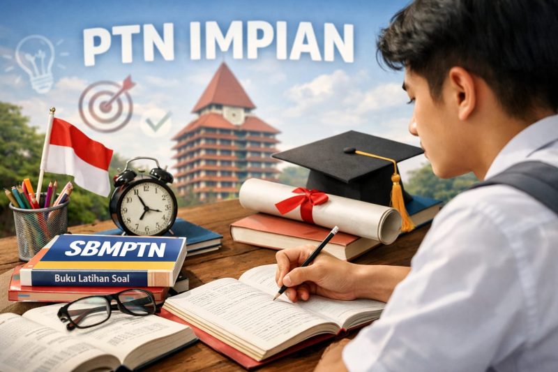 Ilustrasi siswa sedang belajar untuk masuk PTN, (Foto: Ai)