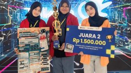 Foto Diana Dewi, Mahasiswa FEB UNM bersama timnya dalam raihan juara 2 Business Idea Competition 2025 kategori Sustainable Business Innovation with AI, (Foto: Ist.)