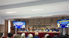Potret Dekan FMIPA UNM saat menyampaikan sambutan di Ramah Tamah Alumni, (Foto: Nur Hafizhah)