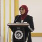 Potret Farida Patittingi saat memberikan sambutan di Ramah Tamah FIP UNM, (Foto: Dok. Profesi)