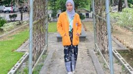 Potret Mutmainnah yang menyampaikan pesan dan kesan pada ramah tamah fakultas FMIPA, (Foto: Ist.)