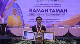 Potret Pebriansa pada pelaksanaan ramah tamah FBS UNM, (Foto: Ist.)