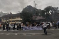 Suasana aksi sekelompok mahasiswa UNM, (Foto: Nurul Aenun Mardia)