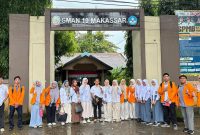 Potret Kebersamaan Tim sosialisasi dan siswa SMAN 10 Makassar, (Foto: Ist.)