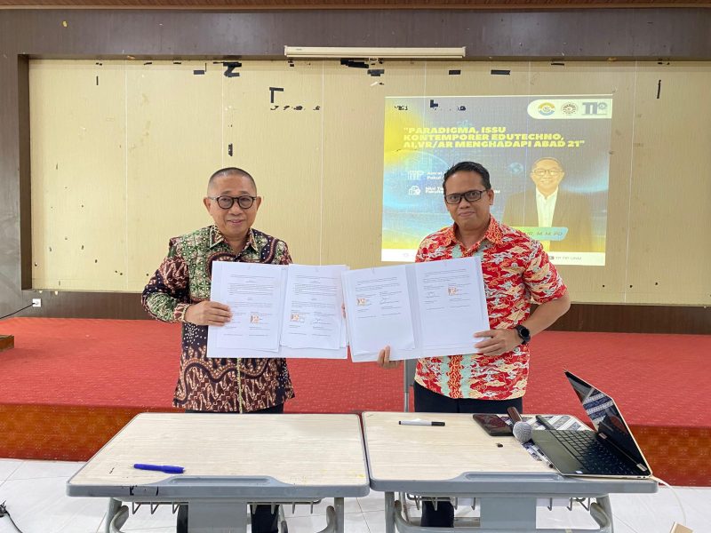 Foto bersama Koordinator Program Studi S2 TP ULM dan Ketua Prodi S2 TP UNM, (Foto: Ist.)