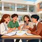 Ilustrasi Mahasiswa yang menjaga kekompakan dalam tim, (Foto: Ai.)