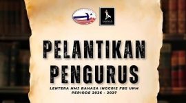 Potret Pamflet Pelantikan Lentera HMJ Bahasa Inggris,(Foto: Int.)
