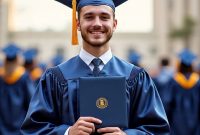 Ilustrasi mahasiswa lulus dengan gelar cumlaude, (Foto: Ai.)