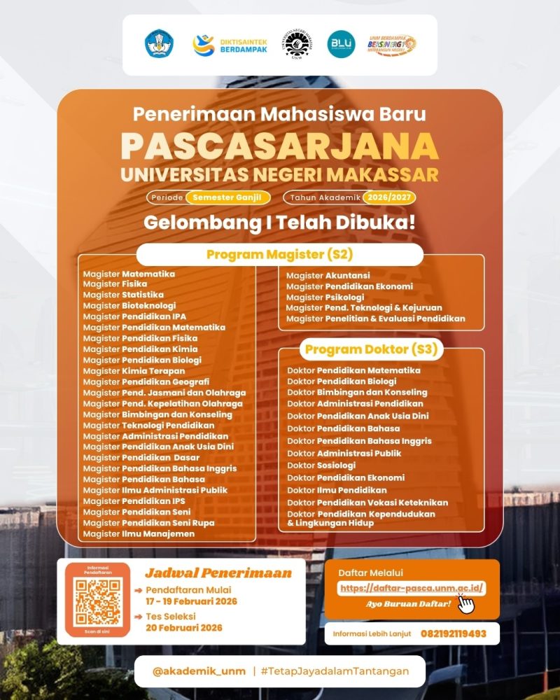 Pamflet penerimaan mahasiswa baru program pascasarjana, (Foto : Int.)