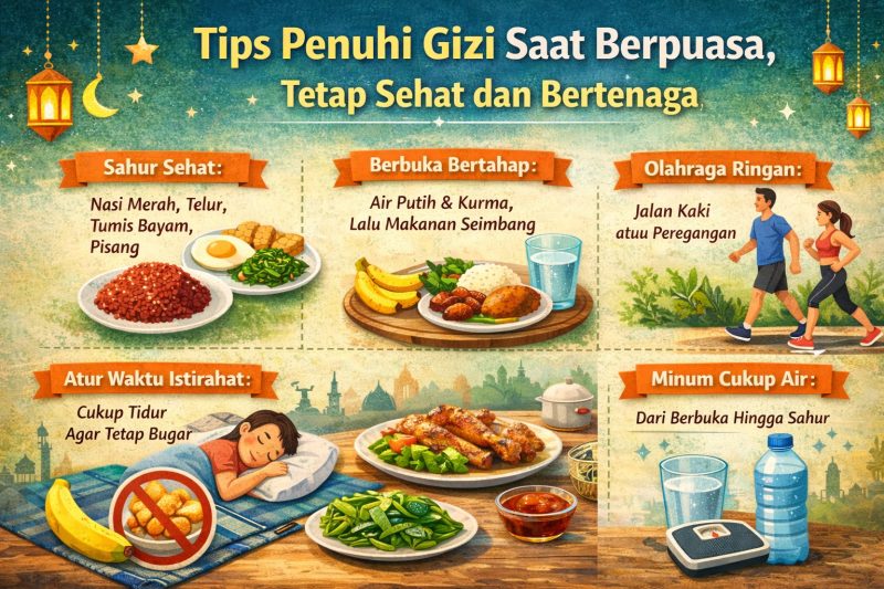 Ilustrasi Panduan Tips Penuhi Gizi saat Bulan Ramadan, (Foto: Ai.)