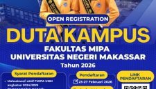 Grafis Open Registration Duta Kampus Fakultas MIPA UNM 2026. (Foto: Ist.)