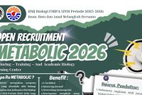 Potret Pamflet Open Recruitment METABOLIC 2026 HMJ Biologi FMIPA UNM, (Foto: Int.)
