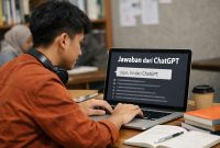 Ilustrasi Seorang Mahasiswa Peroleh Jawaban dari ChatGPT, (Foto : Ai.)