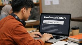 Ilustrasi Seorang Mahasiswa Peroleh Jawaban dari ChatGPT, (Foto : Ai.)
